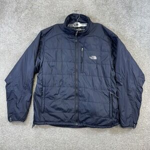 The North Face Puffer Jacket Mens XXL Black Ripstop Quilted Full Zip Lightweight